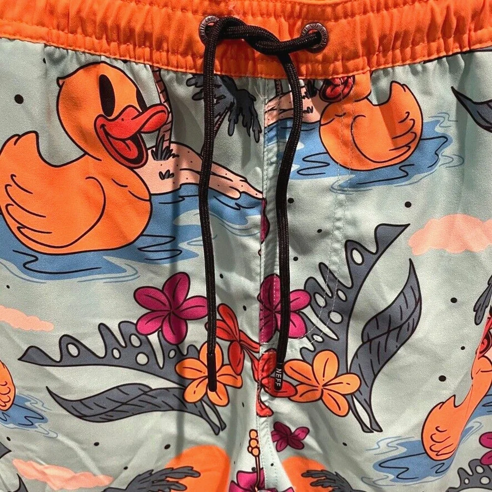NEFF Men's Swimming Trunks Board Shorts Sz XL Hawaiian Rubber Duck Vacation